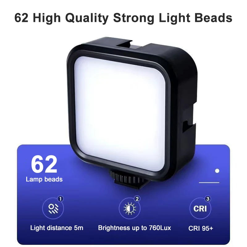 Mini Luz LED de Bolsillo para YouTube y TikTok — 62 LEDs Portátil