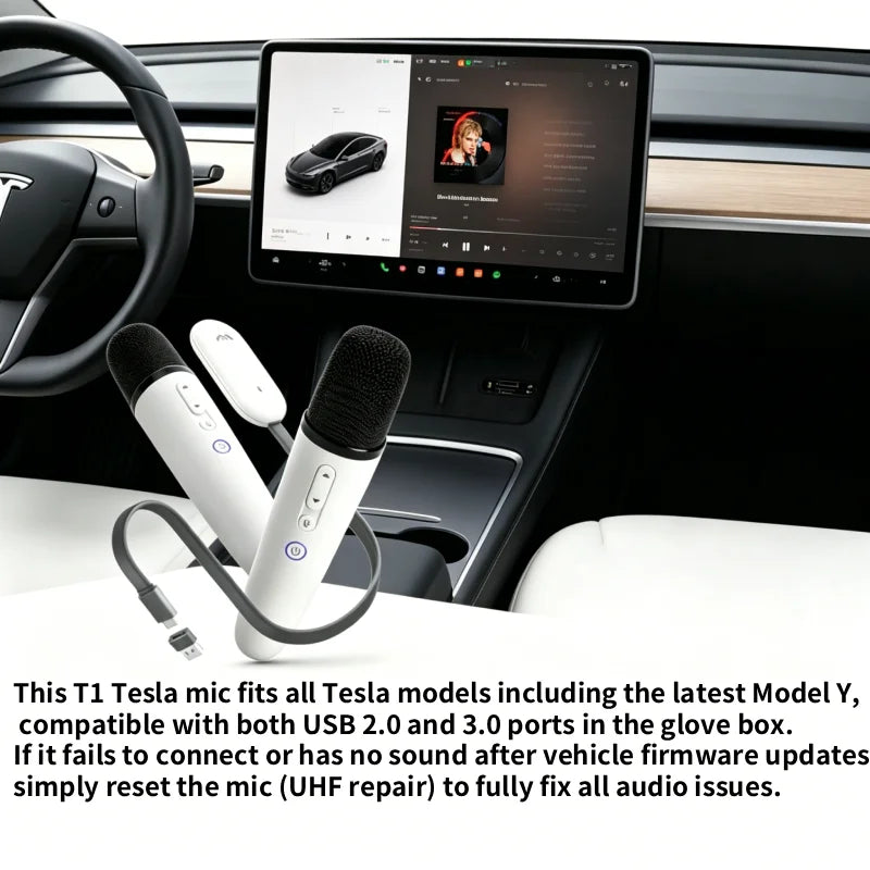 Micrófono Karaoke Inalámbrico para Auto — USB-A y USB-C