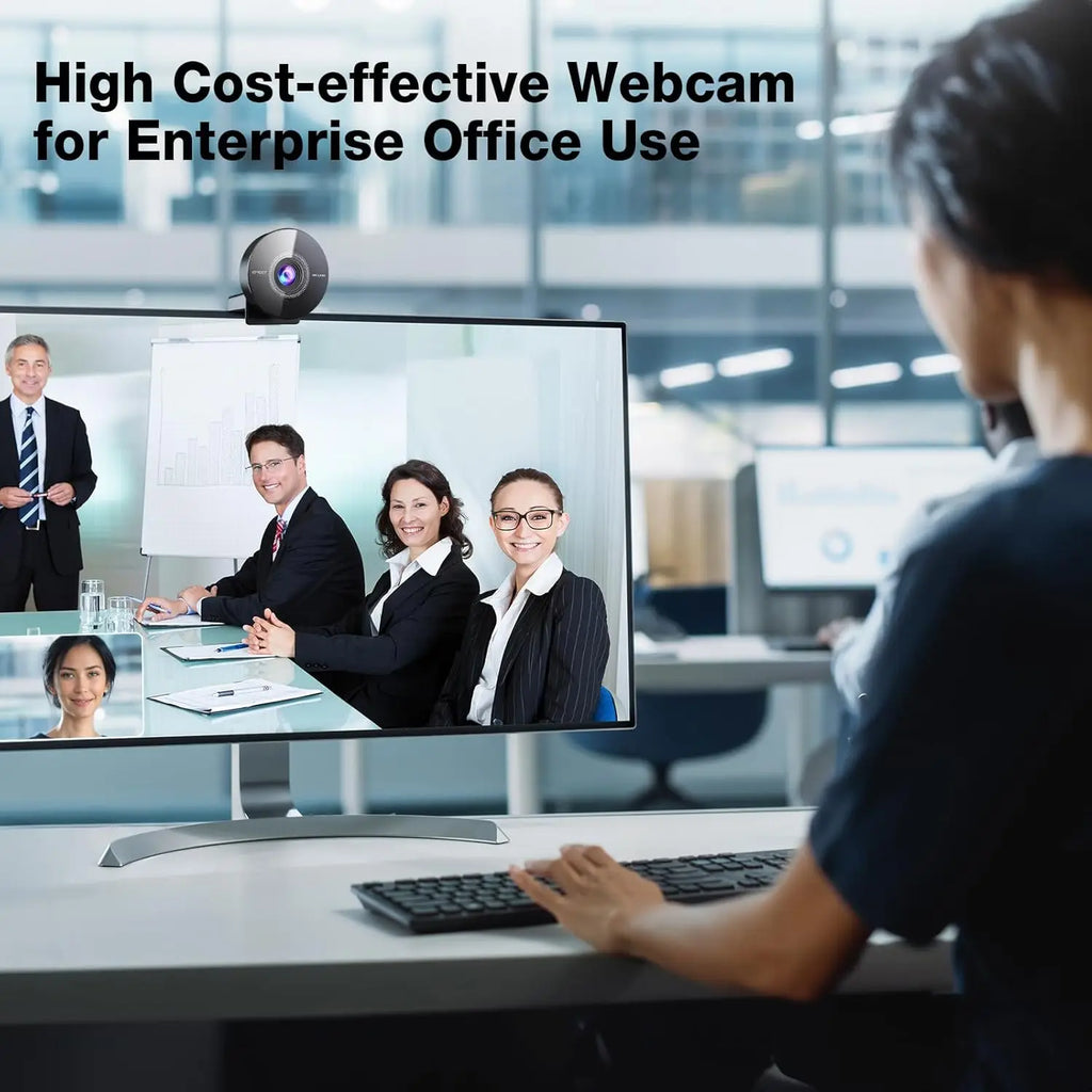 Webcam 1080P 60fps con Micrófono — Compacta y Plug & Play