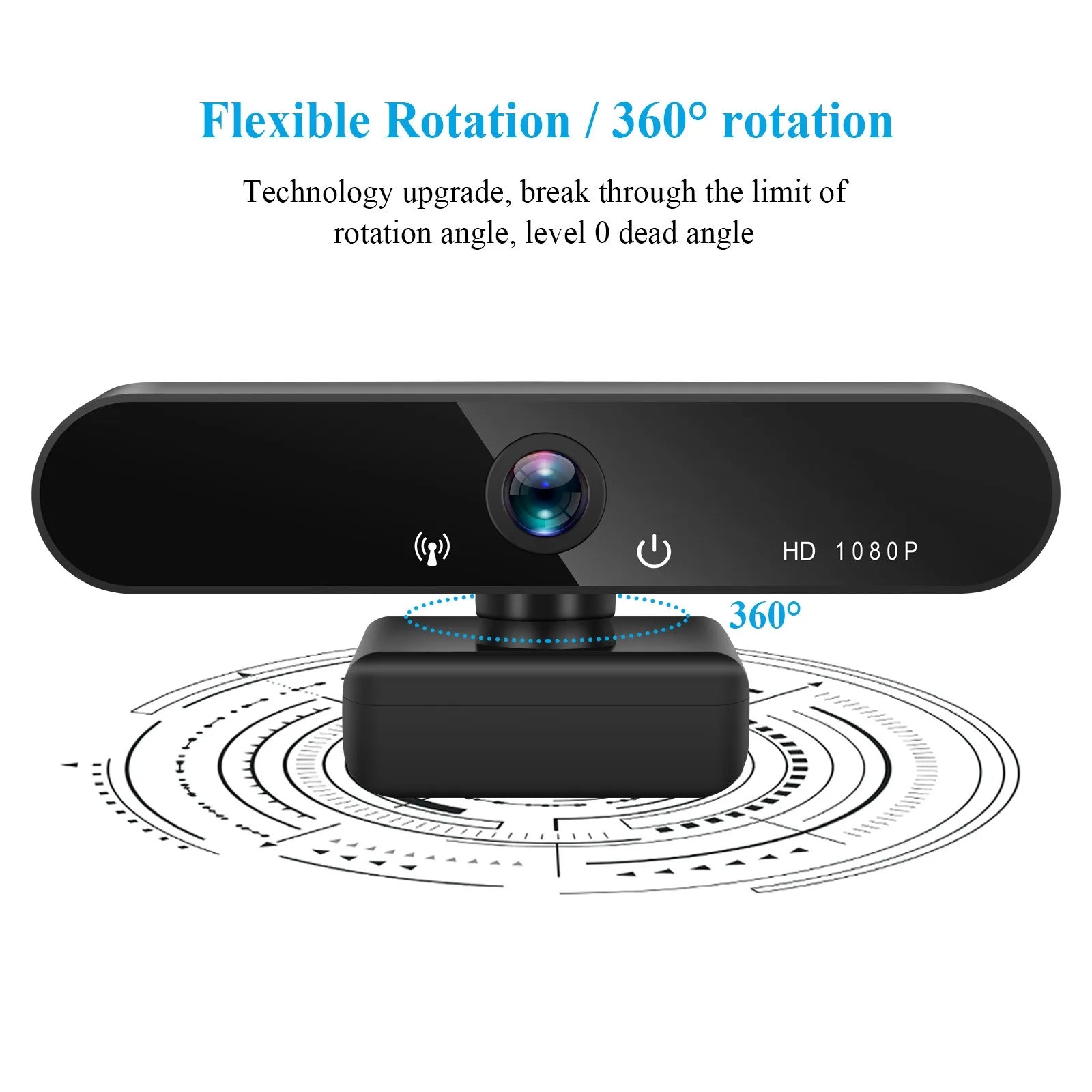 Webcam Full HD 1080P con Micrófono — USB Plug & Play