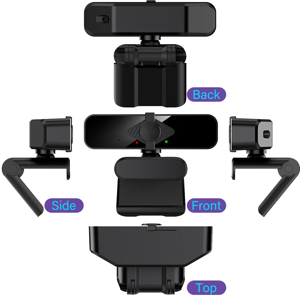 Webcam 4K Ultra HD con Micrófono y Cubierta de Privacidad — Plug & Play
