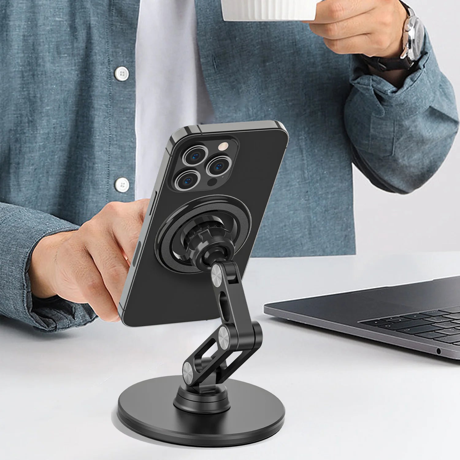 Soporte Magnético 360° para Celular — Universal y Ajustable