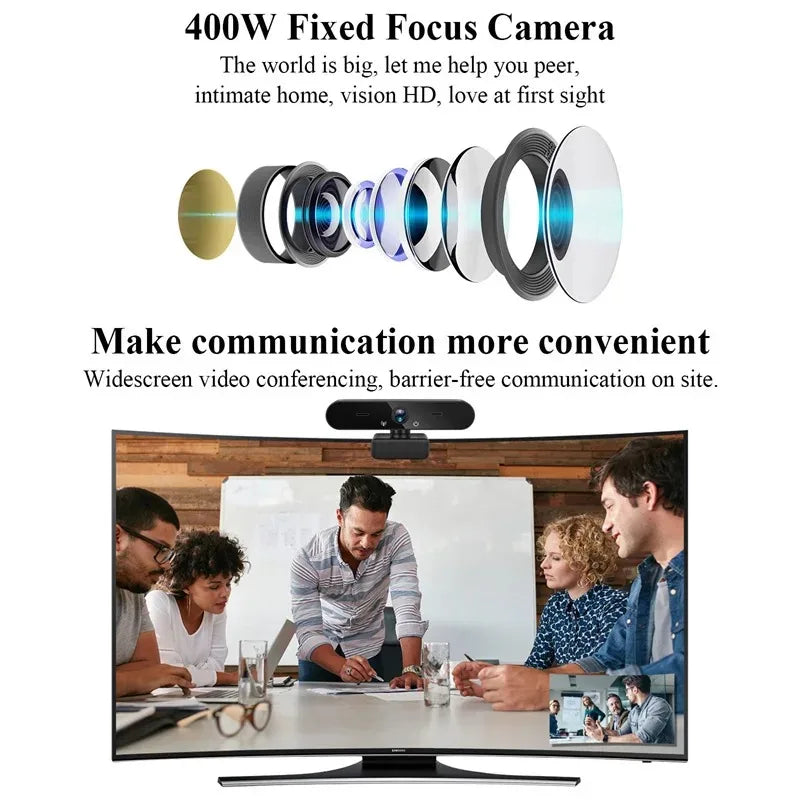 Webcam Full HD 1080P con Micrófono — USB Plug & Play