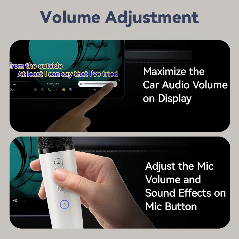 Micrófono Karaoke Inalámbrico para Auto — USB-A y USB-C